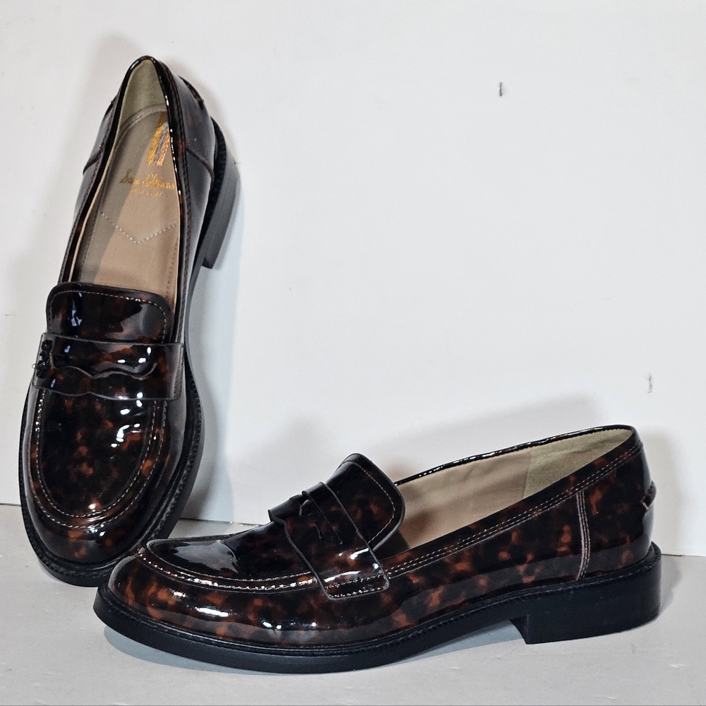 Sam Edelman Colin Preppy Penny Loafers Womens Sz 8.5 Tortoiseshell-Print Career - Picture 12 of 12